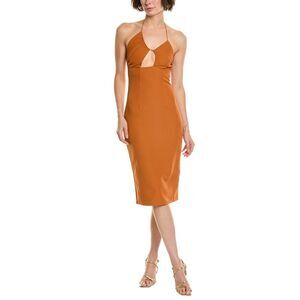 Rare London Womens Strappy Midi Dress, Orange